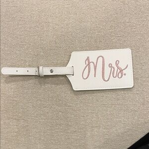 White and Pink 'Mrs.' Luggage Tag